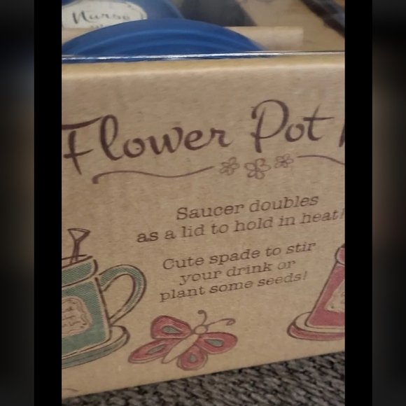 Nurse Coffee Mug Cup Flower Box Set Divinity Blue Nurse 14 ozs w Lid & Spoon NEW - Picture 4 of 7